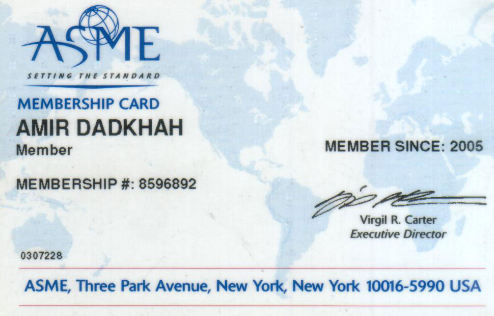 ASME Membership Card
